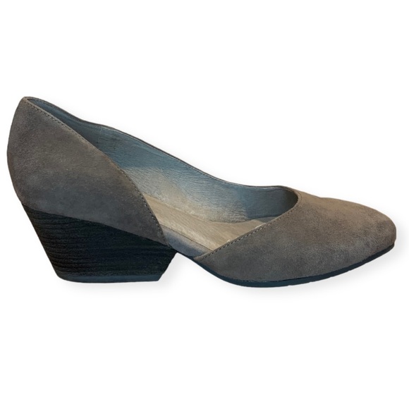 Eileen Fisher Shoes - Eileen Fisher Lily D’Orsay Wedge Heel Gray Suede Size 6